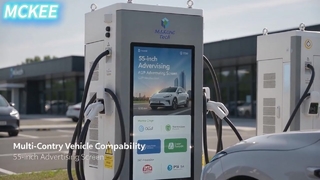 Szybka ładowarka DC EV z 10-calowym ekranem dotykowym i ekranem reklamowym