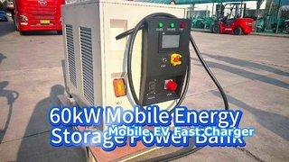Mobilna ładowarka EV o mocy 60 kW i mocy 65 kWh, przenośna stacja szybkiego ładowania