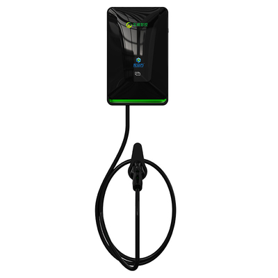 7kw punkt ładowania samochodu czarny wallbox domowy użytek płyn kryształowy wyświetlacz Swipe Start