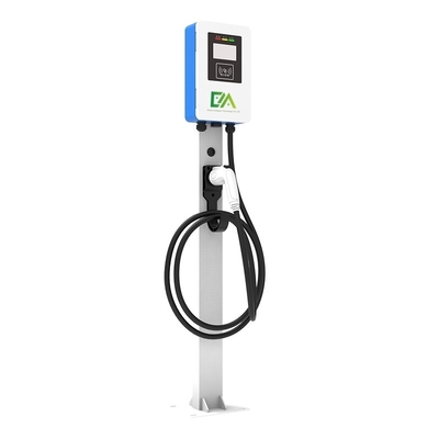 Dobra cena. 7KW 11KW 21KW Niebiesko-biała kolumna / typ podłogowy pojedynczy pistolet Pojazd elektryczny AC Ładowarka domowa / komercyjna w Internecie