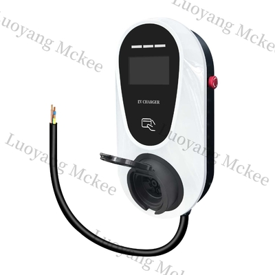 14KW 64A Stacja ładowania EV na ścianie 4,3-calowy wyświetlacz ekranu LED Podwójny pistolet Nowy GB Interfejs Ładowanie stos ładowania