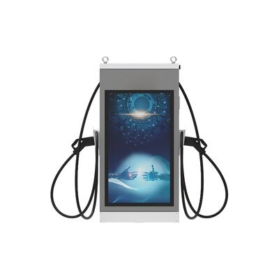 Wielofunkcyjny komórkowy ładowarka elektryczności elektrycznej prądu stałego z 55-calowym ekranem LCD reklamowym IP54 OCPP1,6J chłodzony powietrzem 240 kW do obsługi parkowania stacji drogowej