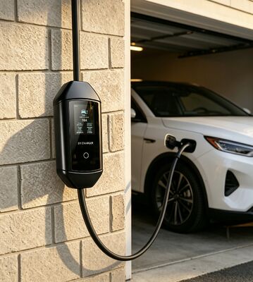 Dobra cena. Home Outdoor EV Charging Solution McKee Q2 Przenośny ładowarka AC Typ 1 7.6kW 85V Do 265V Wpięcie wejściowe 6A Do 32A Prąd regulowany 3.67 cali Ekran LCD IP54 Stopień ochrony UL94 V0 W Internecie