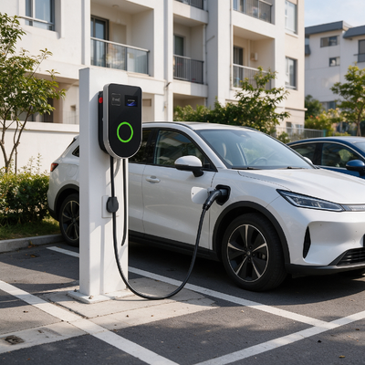 Dobra cena. U-kształtna stacja ładowania pojazdów elektrycznych typu Euro 2, 11kW, 16A, 380V (plus minus 10%), IP54, z zintegrowanym 4,59-calowym ekranem LCD, z pełną wielopoziomową ochroną bezpieczeństwa, montowana na ścianie i słupie W Internecie
