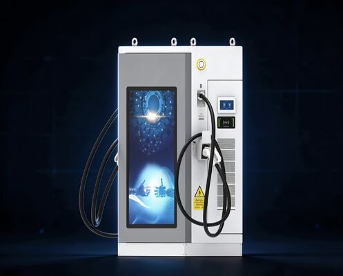Large Screen Advertising Commercial DC Charging Station CLF DC 80 80kW DC EV Charger IP54 Air Cooling OCPP1.6J 55 Inch LCD Multi Connector Support