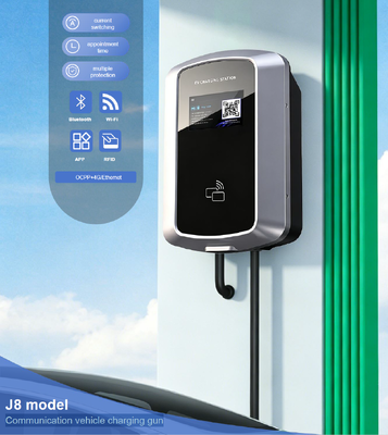 Dobra cena. Wsparcie ściany i kolumny 85V 265V IP54 5,64 cali LCD do ładowania pojazdów elektrycznych mieszkalnych 7kW 32A J8 Stacja ładowania pojazdów elektrycznych Euro Type2 W Internecie