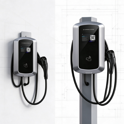 Dobra cena. 9.6kW 40A J8 Stacja ładowania elektrycznego typu AC US Type1 Wsparcie ścienne i kolumnowe 85V 265V IP54 5,64 cali LCD do ładowania elektrycznego dla gospodarstw domowych W Internecie