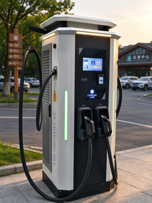 Dobra cena. Ładowarka DC EV o mocy 120 kW CCS1 CCS2 CHAdeMO GB/T 200-1000 V OCPP 1,6J 10-calowy ekran szybkiej stacji ładującej W Internecie