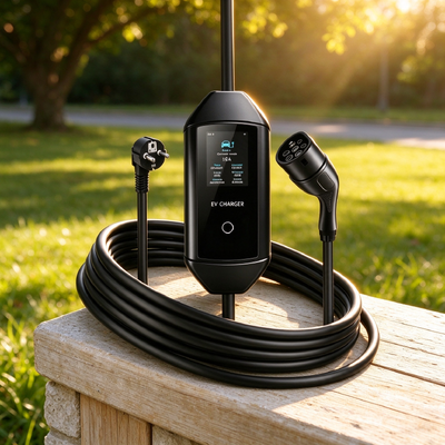 Dobra cena. Portable AC EV Charger Type 1 40A 9.6kW 240V Adjustable Current with 3.67 Inch LCD W Internecie