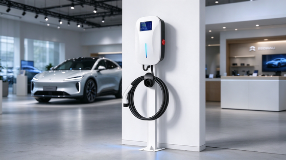 Dobra cena. 22kW Type 2 Ściana ładowarka AC EV Dual Gun 11kW Na port OCPP 1.6J 4G LAN WiFi IP54 Publiczny Wallbox W Internecie