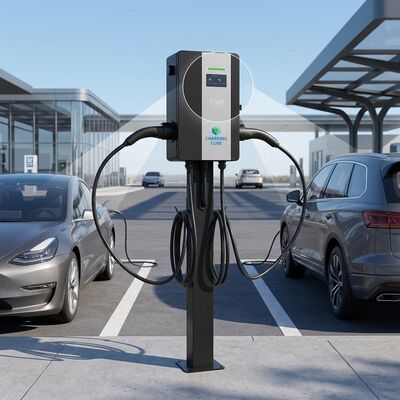 Dobra cena. Ładowarka samochodów elektrycznych AC 44kW z dwoma pistoletami 64A, wolnostojąca, stacja serwisowa dla flot i autostrad W Internecie