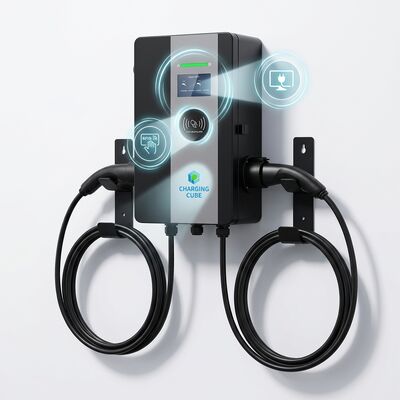 Dobra cena. 11kW Podwójna ładowarka AC EV naścienna 16A Domowa stacja ładowania samochodów elektrycznych IP54 OCPP1.6J W Internecie